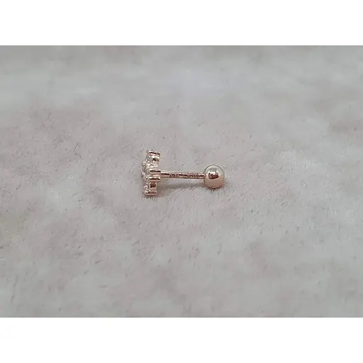 Золотая серьга для пирсинга хеликса Ирий Крестик с фианитами. З40102ШТ - фото 2