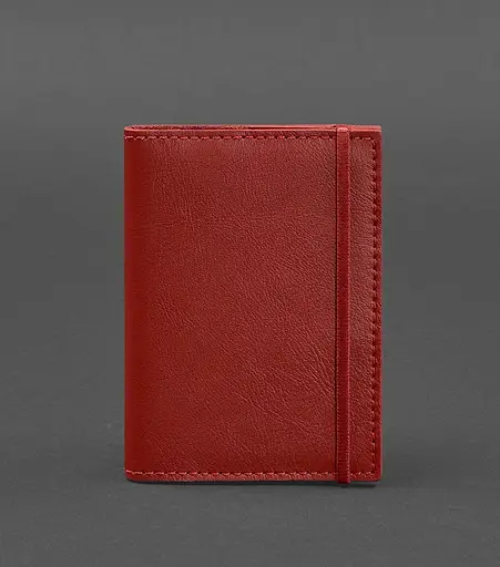 Шкіряна обкладинка для паспорта 1.0 червона краст - фото 1