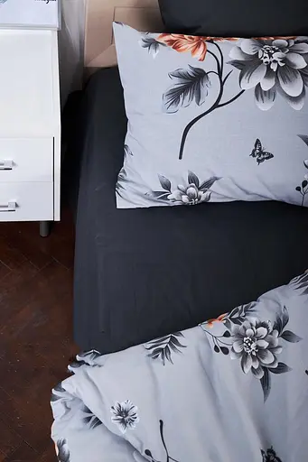 Комплект постельного белья Moon&Star полуторный 143х210 см наволочки 2х50х70 см Piwonie Gray Ranforce Elite - фото 5