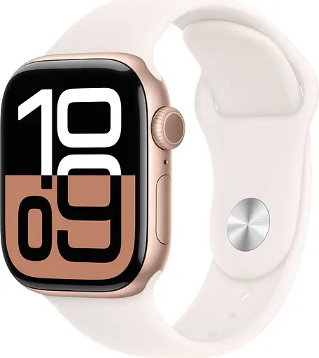 Смарт-часы Apple Watch Series 10 GPS + Cellular 42mm Rose Gold Alu. Case w. Light Blush Sport Band - S/M MWX93 - фото 1