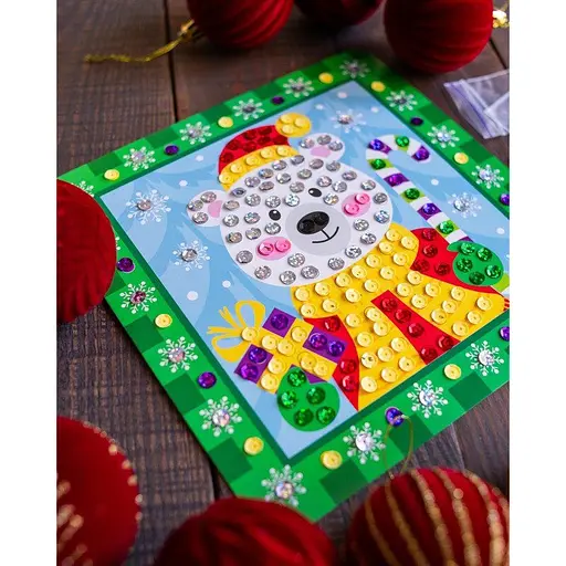 Детский набор для творчества "Новогодние открытки с пайетками" Ранок 10100694 - фото 4