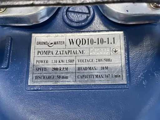 Насос дренажно-фекальний GrandWater WQD10-10-1.1 кабель 8 м 30412 - фото 3