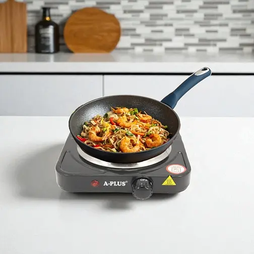Плита одноконфорочная дисковая кухонная A-Plus 2102 настольная переносная электроплита Черный - фото 3