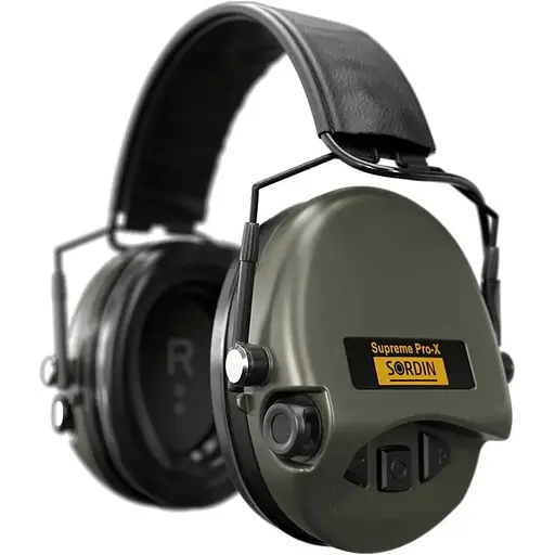 Активные наушники Sordin Supreme Pro-X SFA с кожаным оголовьем Green - фото 2