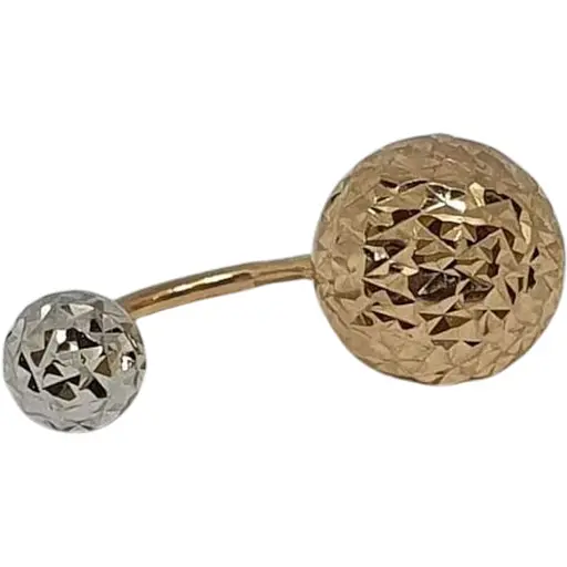 Золота сережка-пірсинг Favoritum з гравіюванням. 320129_9_А_КБ