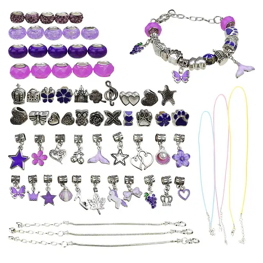 Набір для створення шарм-браслетів "Пандора" B4350(Violet) з підвісками