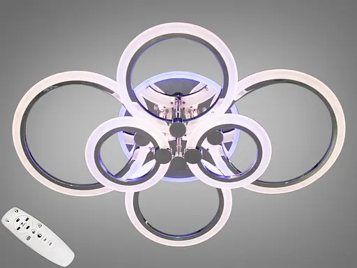 LED-люстра с диммером и цветной подсветкой, цвет хром, 105W - фото 1
