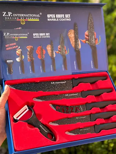 Набор ножей Zepline ZP-655 Черный 6 предметов - фото 2