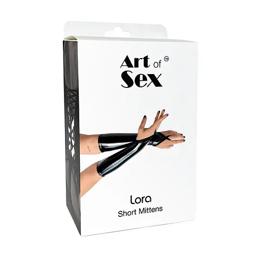 Виниловые миттинки Art of Sex - Lora короткие цвет черный S - фото 3