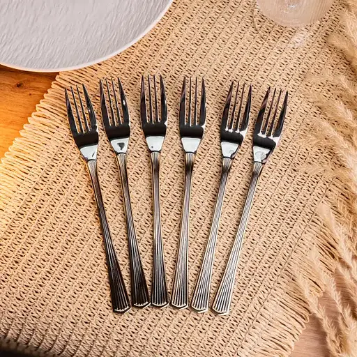 Набор столовых вилок Yiwu 6 штук из нержавеющей стали 20.5 см вилки кухонные столовые сервировочные приборы HP-16978-02 - фото 2