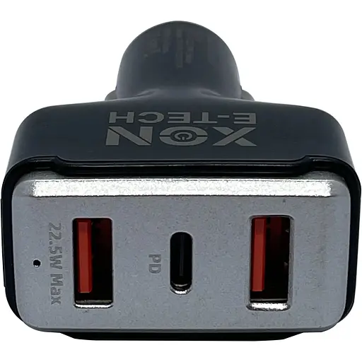 Автомобільний зарядний пристрій XON MaxCharge Type-C 75W Type-C PD30 + 2 x Type-A 15V/1.5A Black (5060948063517) - фото 3