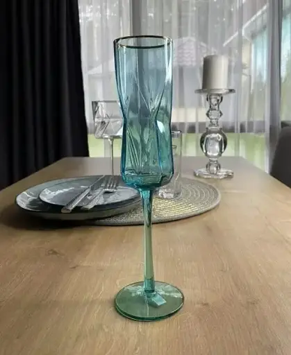 Бокал для шампанского Olens Голубая геометрия 250 мл (OLGS1001-1) - фото 5