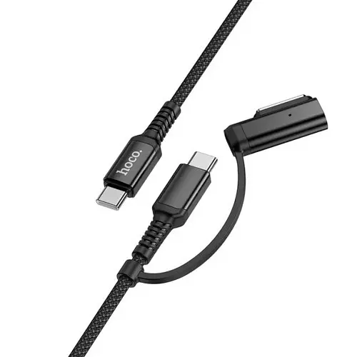 Кабель PD Hoco U142, 2 в 1 magnetic C to C 240W (48V/5A)/Type-C to MagSafe3, 140W (28V/5A) черный - фото 1