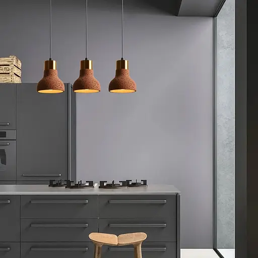 Подвес Terrazzo Toco с розовым бетонным плафоном в стиле Ар-деко | Line F | Арт. MJ167/1 RED - фото 1