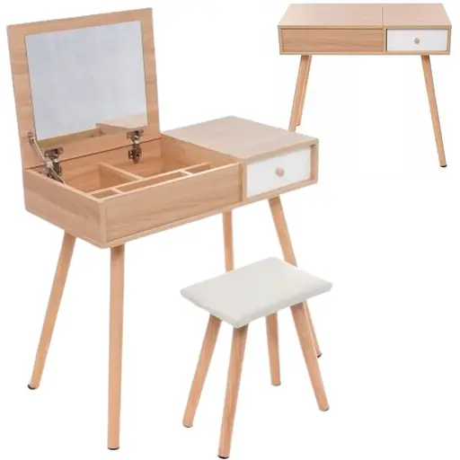 Туалетный столик Chomik Sector в скандинавском стиле с откидным зеркалом - фото 2