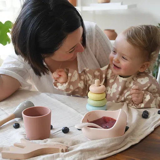 Набір Beaba 4+ тарілка миска стакан ложка рожевий/кремовий (913604) - фото 18