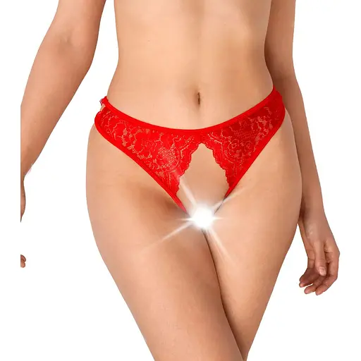 Кружевные трусики с открытым доступом Art of Sex - Mia, размер L-2XL, Красный