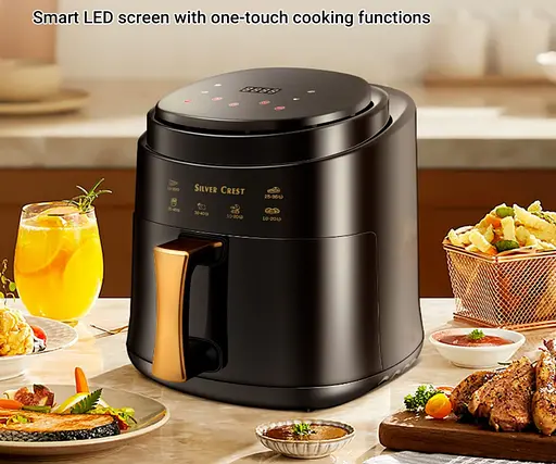 Многофункциональная аэро-фритюрница Silver Crest JD689B 8 л 2400W цифровая фри без масла - фото 4