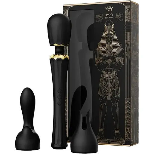 Вибромассажер с насадками Zalo - Kyro Wand Obsidian Black - фото 9