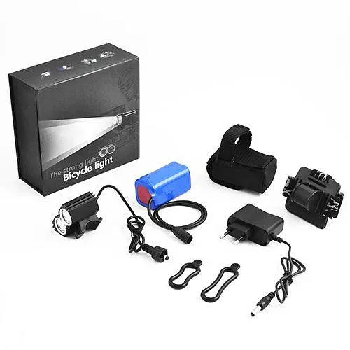 Велосипедний + налобний  ліхтар Сова F09-2T6 + ЗУ220В + 4х 18650 + 5 режимів - фото 3