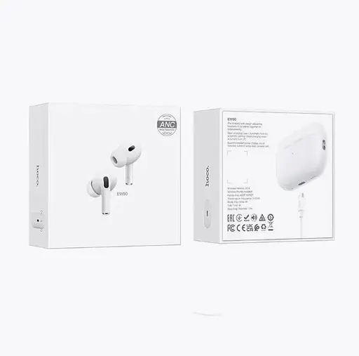 Наушники беспроводные в кейсе Hoco EW90 True wireless ANC noise reduction BT headset белые - фото 2