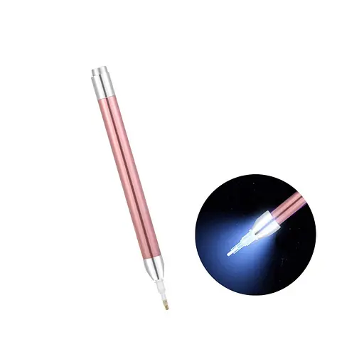 Аксесуари Стилус з ліхтариком для алмазної мозаїки. Пудровий A-Toys - фото 1