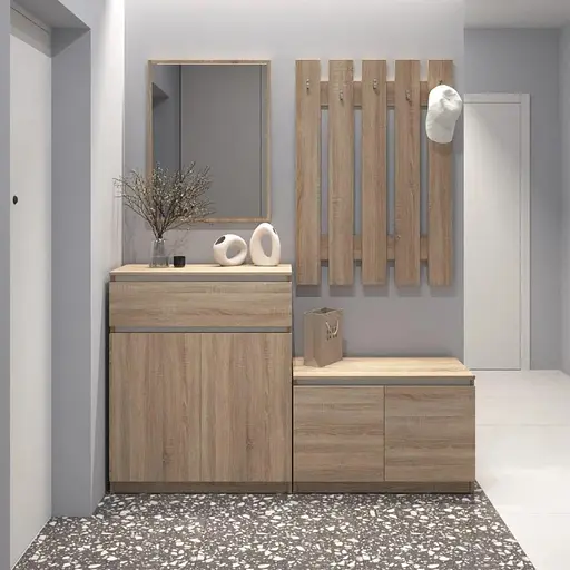 Прихожая VAYS комплект в прихожую №2 дуб сонома-белые планки