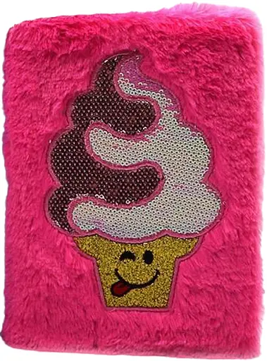 Блокнот пухнастий Ice Cream, А5, 80 аркушів, клітинка, 70 г/м², жовтий