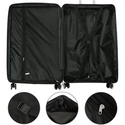 Набір тканинних валіз 3в1 з кодовим замком і телескопічною ручкою сірий (M90-3) - фото 2