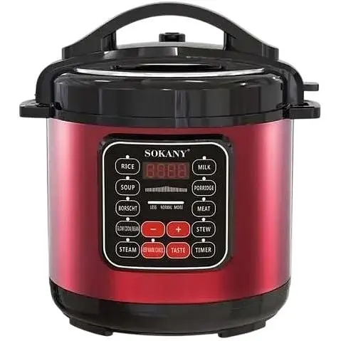 Мультиварка електрична на 5 л потужністю 1000 Вт. Sokany SK-2402 Червона Скороварка на 10 програм