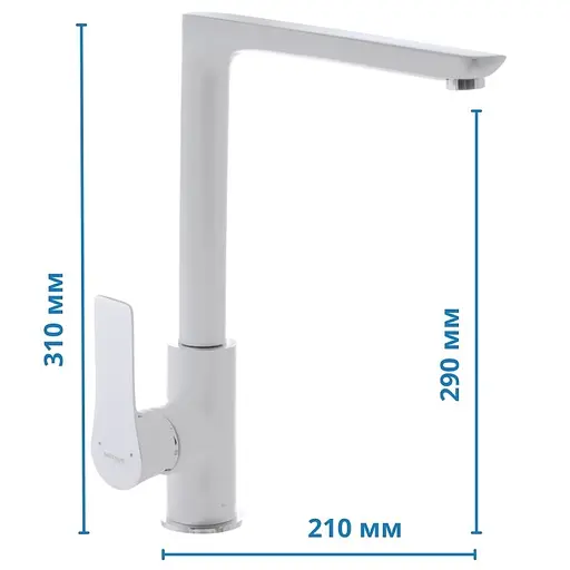 Змішувач для кухні Mixxus Premium Eva 017 white MI5810 Білий матовий - фото 2