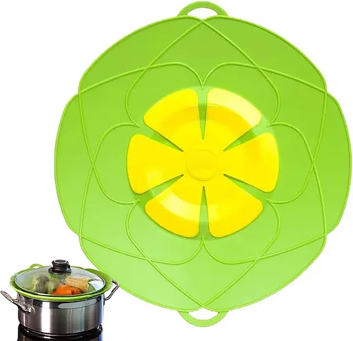 Силіконова кришка шумівка невикипайка непроливайка для каструлі, сковороди Ø 29 см, Kitchen Master Блакитний 86148 - фото 7