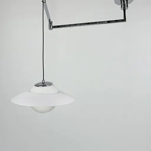 Регулюючий підвісний світильник в хромовому корпусі з білим обводком Line.F YG 88/1 CH+WH - фото 6