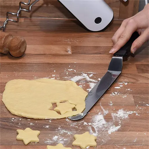 Шпатель кондитерський вигнутий скребок лопатка кондитерська з нержавіючої сталі 36.5 см, A-plus 85677 - фото 4