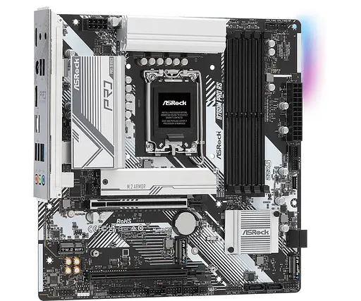 ASRock B760M PRO RS (1700/B760, 4*DDR5, 2xPCIex16, 4xSATAІІІ, 3xM.2, 2.5GLan, 7.1ch, mATX) - фото 3