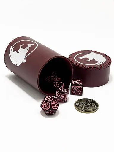 Настільна гра Планета Ігор Чаша для кубиків Вовк (бургунді) (Dice cup Wolf burgundy) (pi-dc009) - фото 6