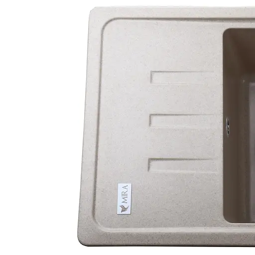 Гранитная мойка Mira MONTI бежевый для кухни устойчива к царапинам и чистящим средствам 620х435 мм - фото 5