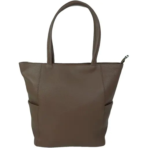 Женская кожаная сумка на двух ручках Borsacomoda коричневая sum0028734 - фото 1