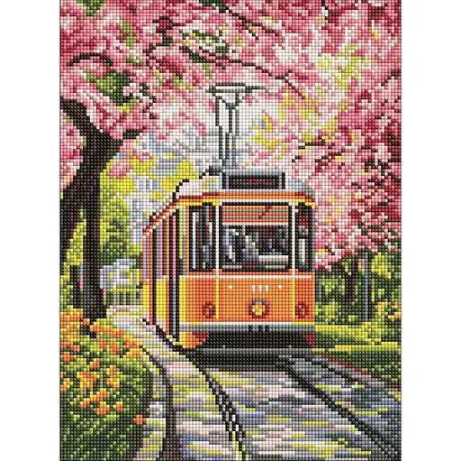 Алмазная мозаика Цветущая дорога AMO8206, 30х40 см