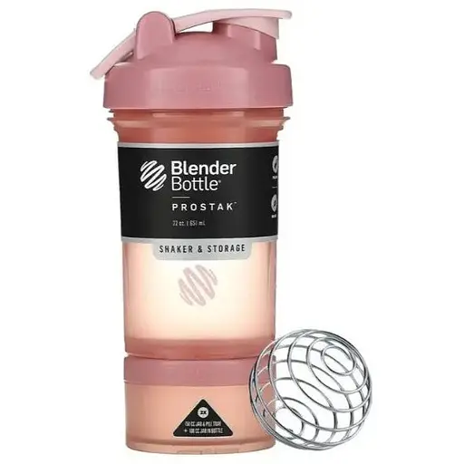 Шейкер спортивний BlenderBottle ProStak 22oz/650 мл з 2-ма контейнерами Rose_Pink (PS 22oz Rose_Pink) - фото 1