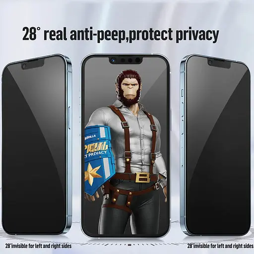 Захисне 2.5D скло Blueo Full Cover Anti-Peep для Apple iPhone 15 / 16 (6.1) Чорний - фото 2