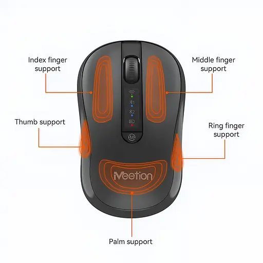 Беспроводная мышь MEETION BTM185 2.4G+Bluetooth черная - фото 7