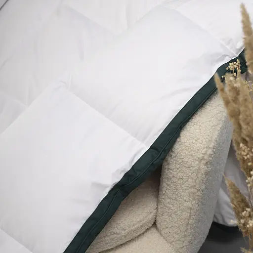 Одеяло пуховое MirSon Imperial Delight, летнее, 215х155 см, белое с зеленым кантом - фото 29