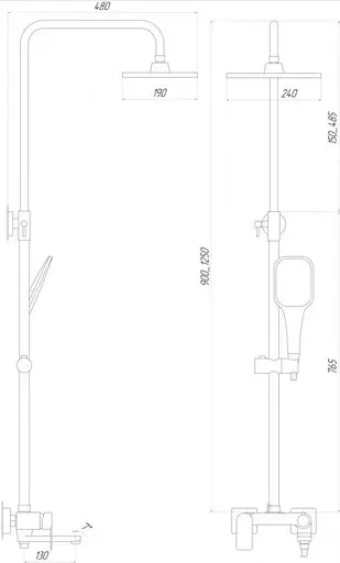 Душова система Topaz Sardinia TS 08705-H19, Хром - фото 3