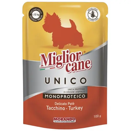 Вологий корм для собак Morando Migliorcane Unico паштет з індички 100 г - фото 1