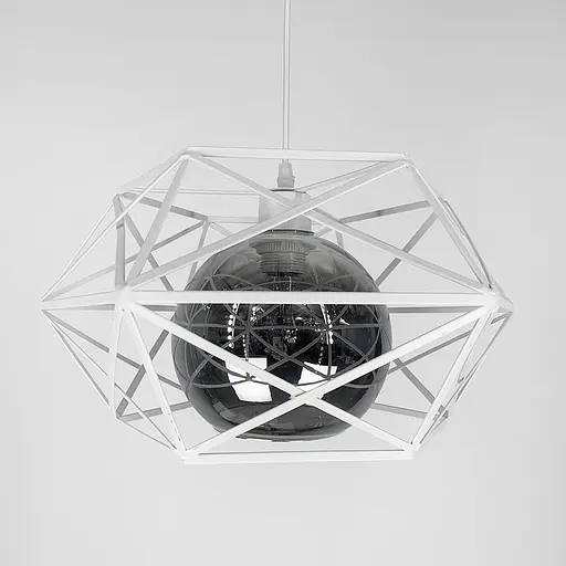 Люстра в білому корпусі з плафоном янтар або графіт Line.F Колір плафона Графітовий - фото 4