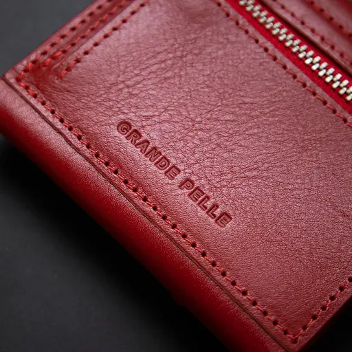 Кожаный женский кошелек Grande Pelle 9.5х10х1.5 см acs0018767 - фото 8