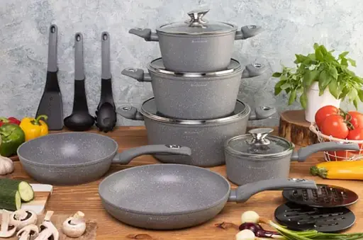 Набір каструль з кришками та сковородою Edenberg EB-5620, 15 предметів - фото 6