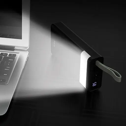 Акумулятор портативний із лампою Hoco LED Display Powerful desk lamp 30000mAh J73 чорний - фото 5