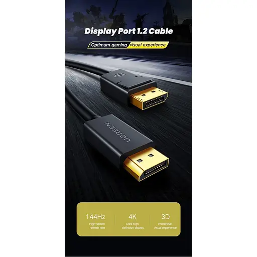 Кабель Ugreen DP102 DisplayPort to DisplayPort V1.2 2m Black (10211) [139099] - фото 8